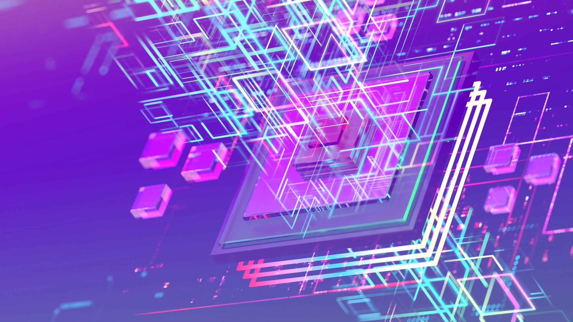 modern blockchain technology abstract green