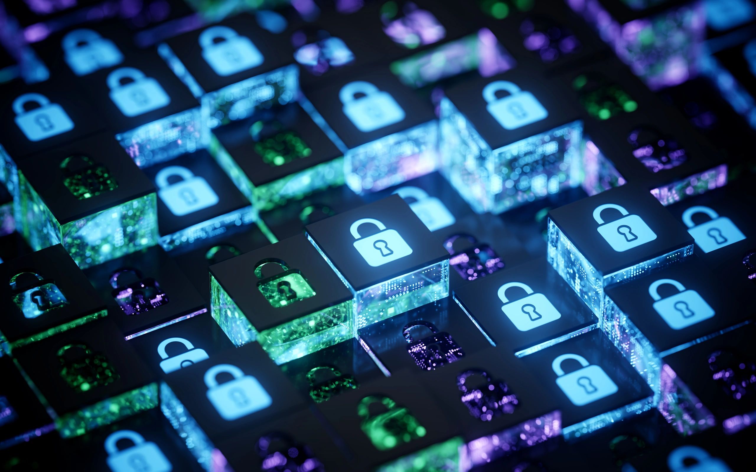 blockchain security abstract green